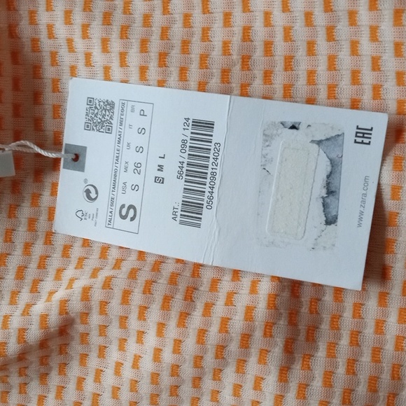 Zara NWT strappy dress orange and cream - Picture 2 of 10